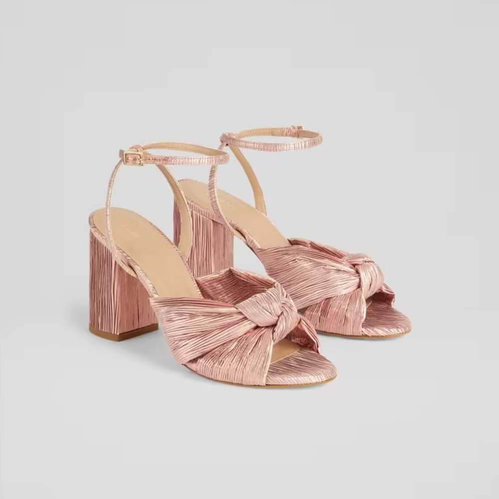 LK BENNETT LONDON Eliana Pink Crinkle Satin Sandals Size 6 Shoes Heels